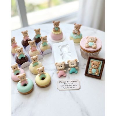 Molde de Silicone Mini Urso João - 1119
