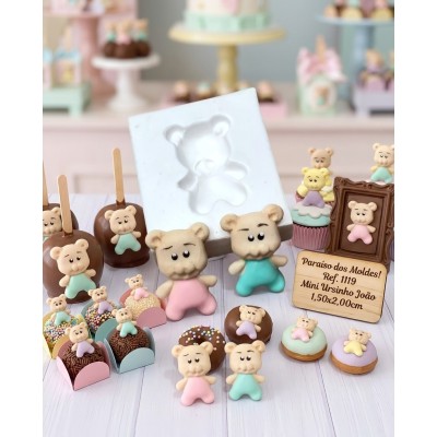 Molde de Silicone Mini Urso João - 1119