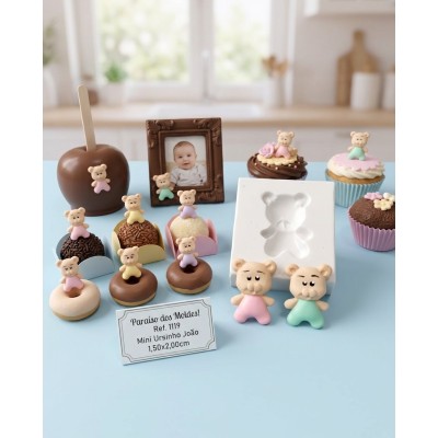 Molde de Silicone Mini Urso João - 1119
