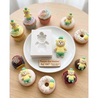 Molde de Silicone Urso Abacaxi - 1567