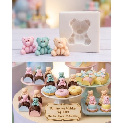 Molde de Silicone Urso Mimoso 1600
