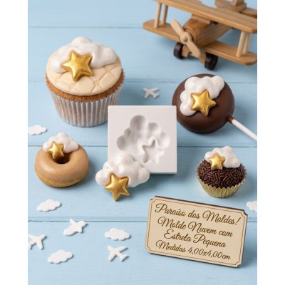 Molde de Silicone Nuvem Pequena 2610 Confeitaria Biscuit
