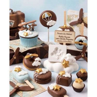 Molde de Silicone Nuvem Pequena 2610 Confeitaria Biscuit