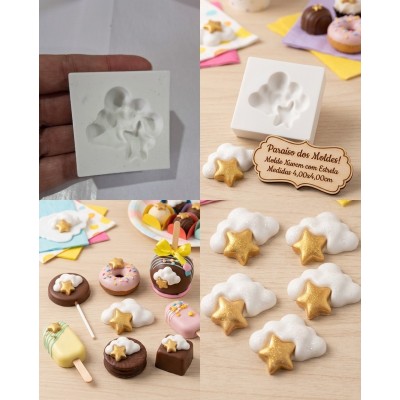 Molde de Silicone Nuvem Média 2611 Confeitaria Biscuit