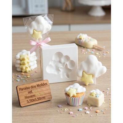 Molde de Silicone Nuvem Média 2611 Confeitaria Biscuit