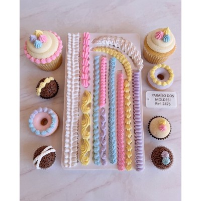 Molde de Silicone Placa para Confeitar Confeitaria e Biscuit 2475