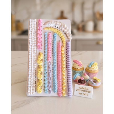 Molde de Silicone Placa para Confeitar Confeitaria e Biscuit 2475