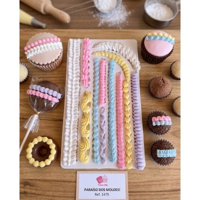 Molde de Silicone Placa para Confeitar Confeitaria e Biscuit 2475