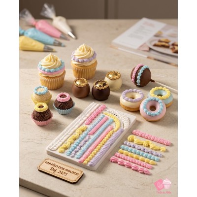 Molde de Silicone Placa para Confeitar Confeitaria e Biscuit 2475