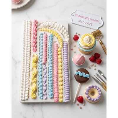 Molde de Silicone Placa para Confeitar Confeitaria e Biscuit 2475