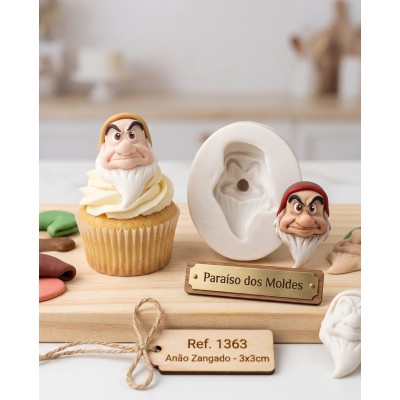 Molde de Silicone Anão Branca de Neve Zangado - 1363
