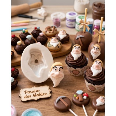 Molde de Silicone Anão Branca de Neve Zangado - 1363