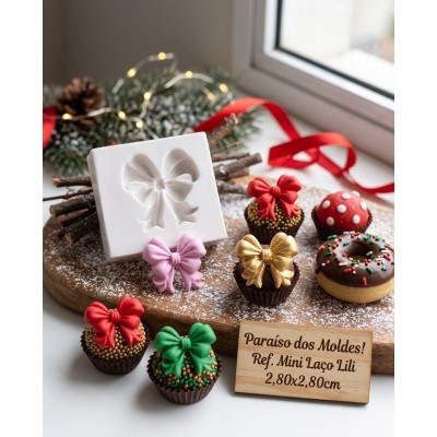 Molde de Silicone Mini Laço Lili 2602 Confeitaria Biscuit