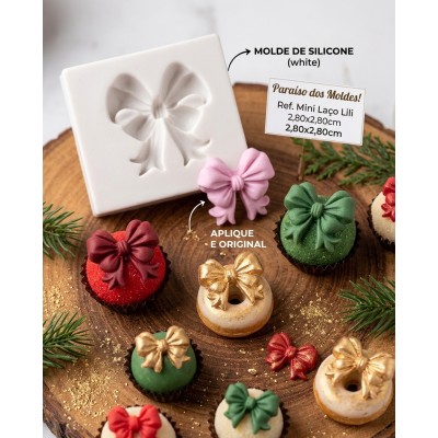 Molde de Silicone Mini Laço Lili 2602 Confeitaria Biscuit