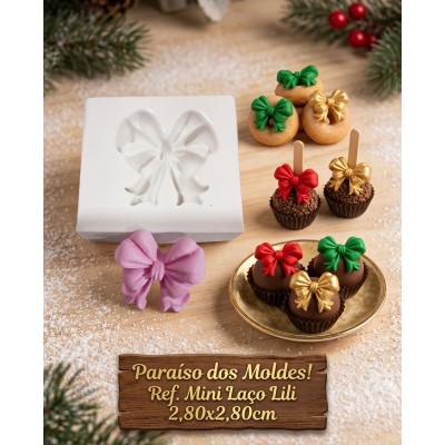 Molde de Silicone Mini Laço Lili 2602 Confeitaria Biscuit
