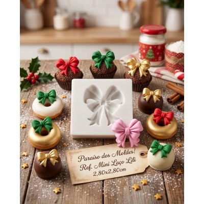 Molde de Silicone Mini Laço Lili 2602 Confeitaria Biscuit