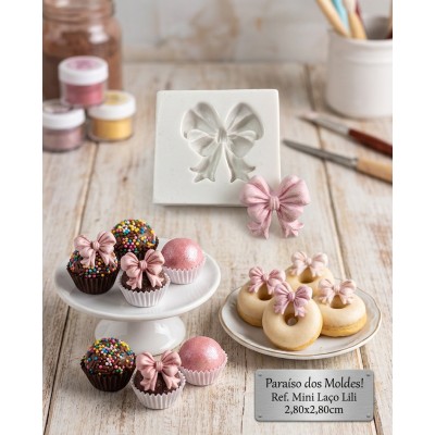 Molde de Silicone Mini Laço Lili 2602 Confeitaria Biscuit
