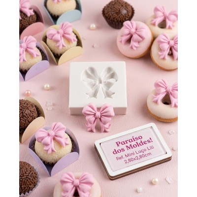 Molde de Silicone Mini Laço Lili 2602 Confeitaria Biscuit
