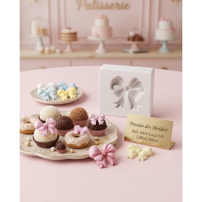 Molde de Silicone Mini Laço Lili 2602 Confeitaria Biscuit