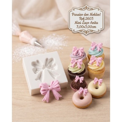 Molde de Silicone Laço Anitta Pequeno 2603 Confeitaria Biscuit