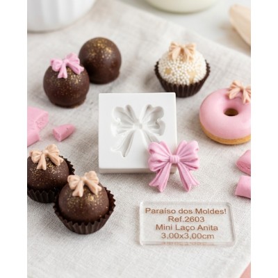 Molde de Silicone Laço Anitta Pequeno 2603 Confeitaria Biscuit