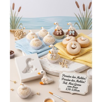 Molde de Silicone Mini Ganso com Chapéu 2601 Confeitaria Biscuit