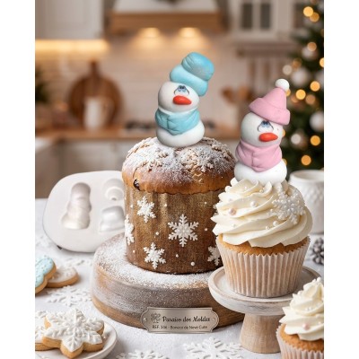 Molde de Silicone Confeitaria e Biscuit Boneco De Neve Cute 346