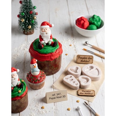 Molde de Silicone Confeitaria e Biscuit Papai Noel 3D - 347