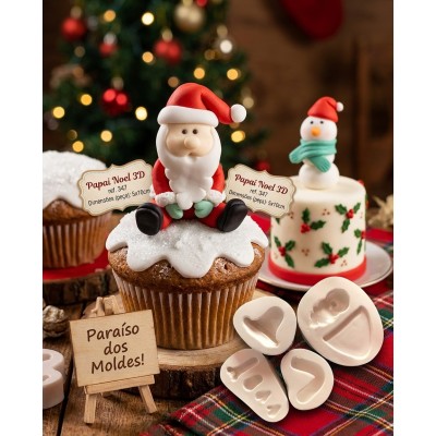 Molde de Silicone Confeitaria e Biscuit Papai Noel 3D - 347