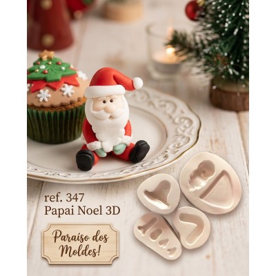 Molde de Silicone Confeitaria e Biscuit Papai Noel 3D - 347