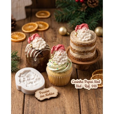 Molde de Silicone Carinha Papai Noel Biel - 918