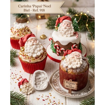 Molde de Silicone Carinha Papai Noel Biel - 918