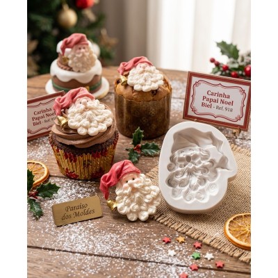 Molde de Silicone Carinha Papai Noel Biel - 918