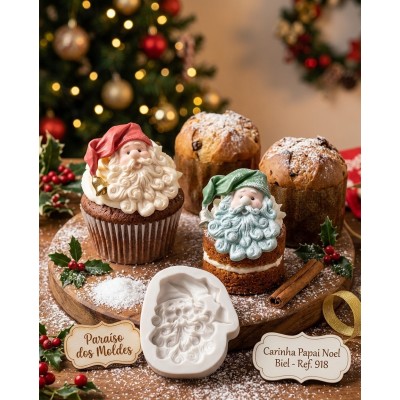 Molde de Silicone Carinha Papai Noel Biel - 918