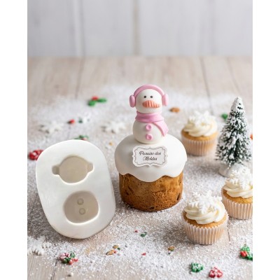 Molde de Silicone para Confeitaria e Biscuit Boneco De Neve Mila 3D