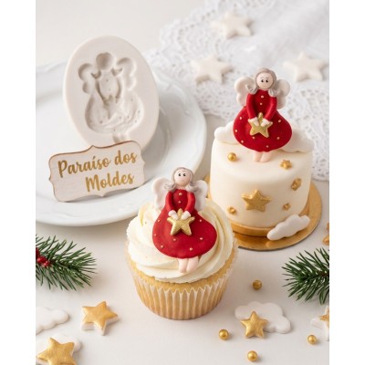 Molde de Silicone para Confeitaria e Biscuit Anjinha 1051