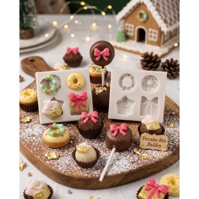 Molde Silicone Confeitaria e Biscuit Miniaturas Natalinas 1053