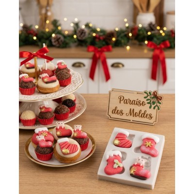 Molde de Silicone Botinhas Noel Cute - 1064