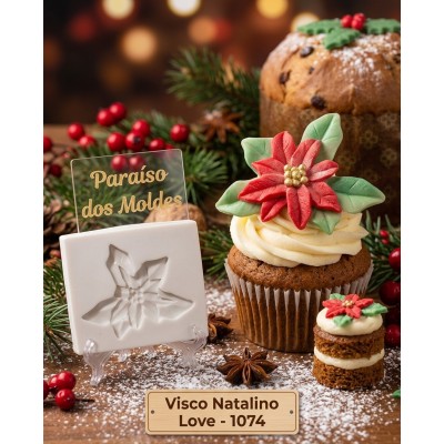 Molde de Silicone Visco Natalino Love - 1074