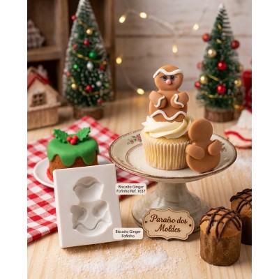 Molde de Silicone Biscoito Ginger Fofinho 1637