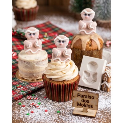 Molde de Silicone Biscoito Ginger Fofinho 1637