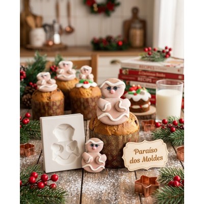 Molde de Silicone Biscoito Ginger Fofinho 1637