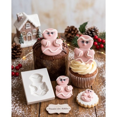 Molde de Silicone Biscoito Ginger Fofinho 1637
