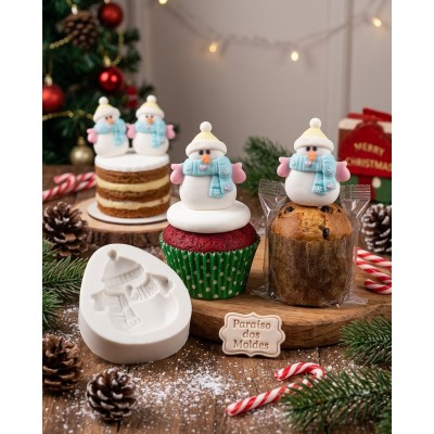 Molde de Silicone Confeitaria Boneco de Neve Encantado 1638