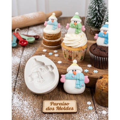 Molde de Silicone Confeitaria Boneco de Neve Encantado 1638