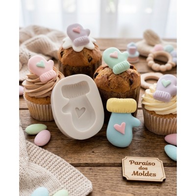 Molde de Silicone Luva Noel Love 1640