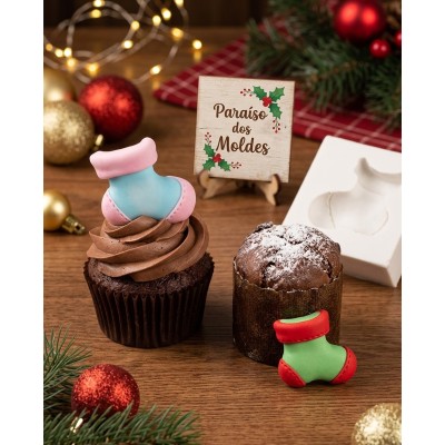 Molde de Silicone Bota de Noel Cute 1641