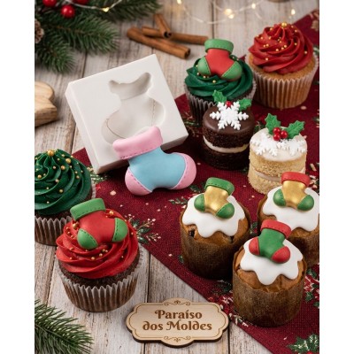 Molde de Silicone Bota de Noel Cute 1641