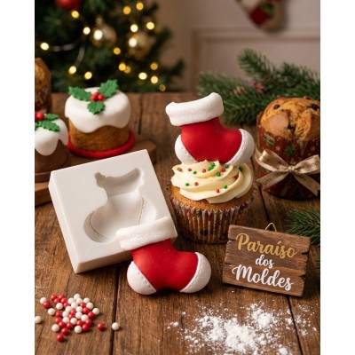 Molde de Silicone Bota de Noel Cute 1641