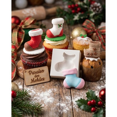 Molde de Silicone Bota de Noel Cute 1641